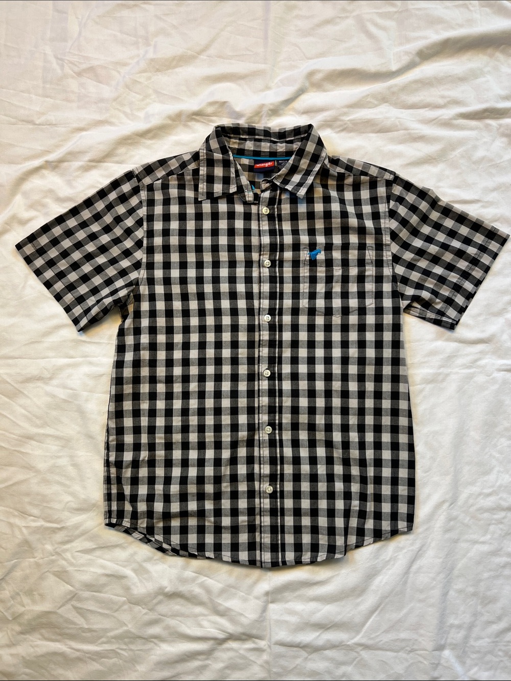Wrangler Black & White Check Button-Down Shirt